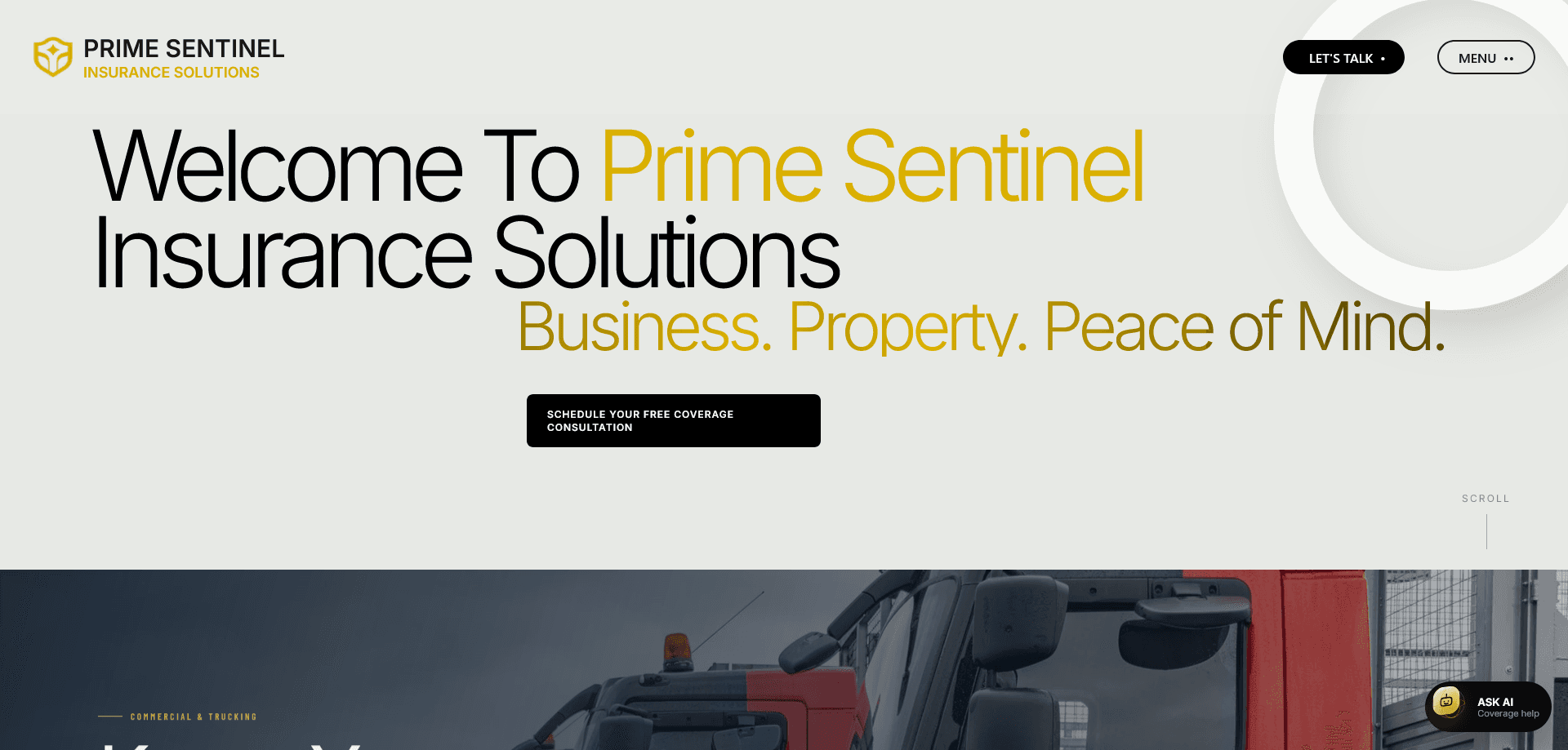 Prime Sentinel website home page